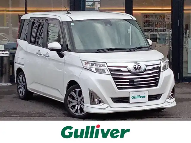 トヨタ ルーミー カスタムG－T 福井県 2017(平29)年 5.9万km パールホワイトⅢ 純正9インチSDナビ（NSZT-Y66T）/・（フルセグTV/CD/DVD/Bluetooth）/バックカメラ/両側パワースライドドア/スマートアシスト/横滑り防止装置/レーンキープアシスト/クルーズコントロール/後部コーナーセンサー/オートLEDライト/純正15インチAW/純正フロアマット