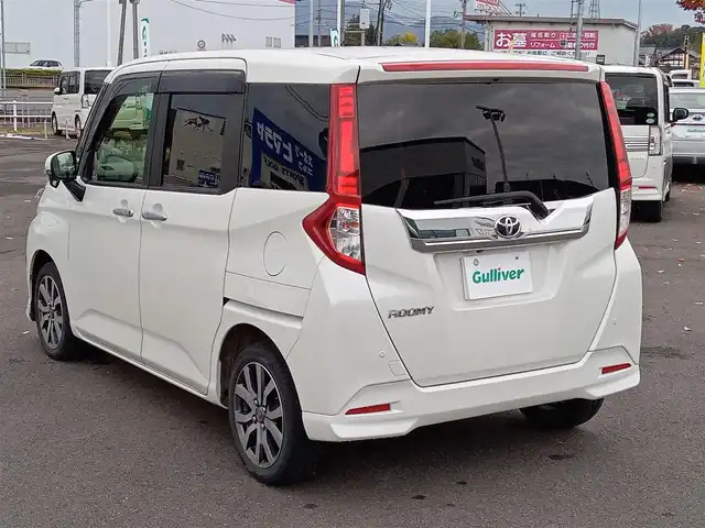 トヨタ ルーミー カスタムG－T 福井県 2017(平29)年 5.9万km パールホワイトⅢ 純正9インチSDナビ（NSZT-Y66T）/・（フルセグTV/CD/DVD/Bluetooth）/バックカメラ/両側パワースライドドア/スマートアシスト/横滑り防止装置/レーンキープアシスト/クルーズコントロール/後部コーナーセンサー/オートLEDライト/純正15インチAW/純正フロアマット