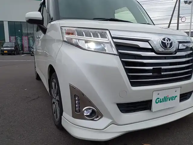 トヨタ ルーミー カスタムG－T 福井県 2017(平29)年 5.9万km パールホワイトⅢ 純正9インチSDナビ（NSZT-Y66T）/・（フルセグTV/CD/DVD/Bluetooth）/バックカメラ/両側パワースライドドア/スマートアシスト/横滑り防止装置/レーンキープアシスト/クルーズコントロール/後部コーナーセンサー/オートLEDライト/純正15インチAW/純正フロアマット