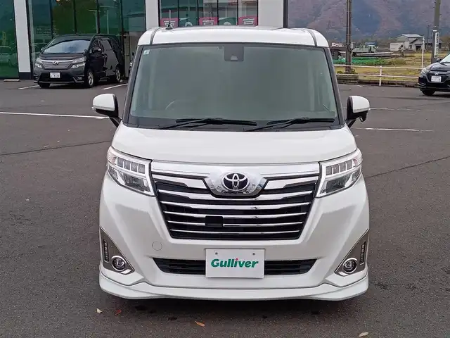 トヨタ ルーミー カスタムG－T 福井県 2017(平29)年 5.9万km パールホワイトⅢ 純正9インチSDナビ（NSZT-Y66T）/・（フルセグTV/CD/DVD/Bluetooth）/バックカメラ/両側パワースライドドア/スマートアシスト/横滑り防止装置/レーンキープアシスト/クルーズコントロール/後部コーナーセンサー/オートLEDライト/純正15インチAW/純正フロアマット