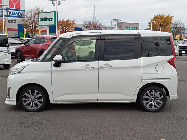 トヨタ ルーミー カスタムG－T 福井県 2017(平29)年 5.9万km パールホワイトⅢ 純正9インチSDナビ（NSZT-Y66T）/・（フルセグTV/CD/DVD/Bluetooth）/バックカメラ/両側パワースライドドア/スマートアシスト/横滑り防止装置/レーンキープアシスト/クルーズコントロール/後部コーナーセンサー/オートLEDライト/純正15インチAW/純正フロアマット