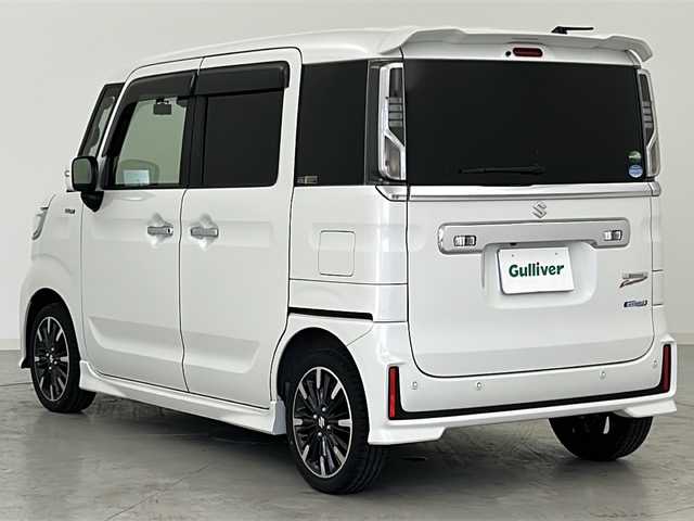 スズキ スペーシア カスタム HYBRID XS 宮城県 2021(令3)年 3.8万km ピュアホワイトP スズキセーフティサポート/・デュアルセンサーブレーキサポート/・標識認識システム/・車線逸脱警報機能/・車線逸脱抑制機能/・車線維持支援システム/・レーダークルーズコントロール/純正7インチナビ（CN-HE01WD)/・フルセグTV/・CD/DVD.BT.SD.USB/バックカメラ/両側パワースライド/革巻きステアリング/ハーフレザーシート/ステアリングスイッチ/シートヒーター（D席）/純正AW/社外ドラレコ（F.R）/LEDヘッドライト/プッシュスタート/スマートキー/ロールサンシェード/純正フロアマット