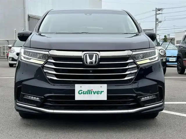 ホンダ オデッセイ アブソルート EX 愛媛県 2021(令3)年 7.6万km プレミアムヴィーナスブラックP 禁煙車/登録時走行距離75282km/純正ナビCD/DVD/フルセグTV/Bluetooth/HDMI/全方位カメラ/ビルトインETC2.0/前後ドライブレコーダー/衝突軽減ブレーキ/レーンキープサポート/BSM/追従クルーズコントロール/オートライト/オートハイビーム/LEDヘッドライト/LEDフォグランプ/スマートキー/両側パワースライドドア/電動バックドア/リヤオートエアコン/ハーフレザーシート/前席パワーシート/前席シートヒーター/純正フロアマット/純正アルミホイール