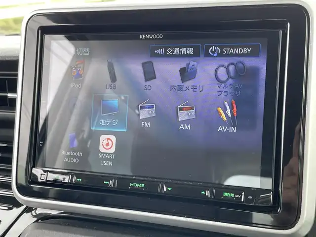 マツダ フレアワゴン 佐賀県 2018(平30)年 6.9万km パール ８インチメモリナビ/・フルセグTV/CD/DVD/SD/USB/Bluetooth/ビルトインETC/両側パワースライドドア/パドルシフト/ハーフレザーシート/ISOFIX対応/後席用サイドサンシェード/革巻きステアリング/ステアリングリモコン/社外14インチアルミホイール/純正LEDヘッドライト/純正LEDフォグライト/取扱説明書/スペアキー１本/車線逸脱警報システム/衝突被害軽減ブレーキ/パーキングセンサー(後方のみ)