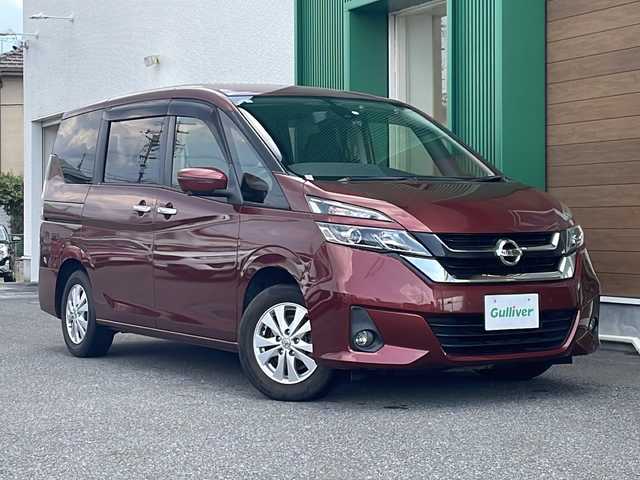 日産 セレナ G 岐阜県 2016(平28)年 4.8万km カーマインレッド 禁煙車/純正9型ナビ/AM/FM/CD/DVD/BR/AUX/BT/フルセグTV/アラウンドビューモニター /エマージェンシーブレーキ /両側パワースライドドア/プロパイロット /社外デジタルインナーミラー /社外ドライブレコーダー/オートライト/LEDヘッドライト/フォグランプ/インテリジェントキー /プッシュスタート/電子パーキングブレーキ/ブレーキホールド/純正フロアマット/純正ドアバイザー/純正アルミホイール