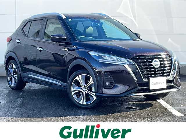 日産 キックス X 岩手県 2021(令3)年 3.1万km ナイトベールパープル プロパイロット ナビ 全周囲C ドラレコ ETC デジタルインナーミラー フルセグ ハーフレザーシート シートヒーター ステアリングヒーター  オートLEDライト フォグランプ ルーフレール  積込冬タイヤ付AW スマートキー