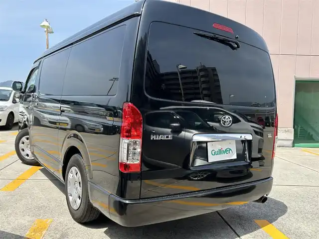 トヨタ ハイエース GL 広島県 2014(平26)年 11.9万km ブラックマイカ 禁煙車/パイオニアスピーカー/純正15インチＡＷ/社外SDナビ/(BT/DVD/CD/SD/AUX/iPod/USB)/フルセグテレビ/プッシュスタート/オートライト/純正LEDヘッドライト/ビルトインETC/片側パワースライドドア/純正フロアマット/スペアキー
