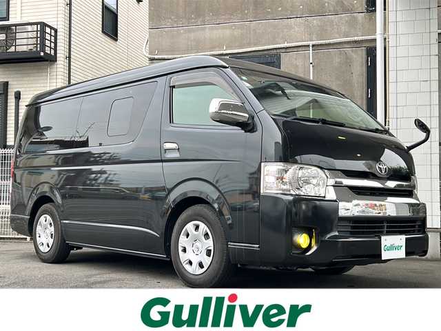 トヨタ ハイエース GL 京都府 2014(平26)年 11.9万km ブラックマイカ 社外SDナビ /（AVIC-ZH007)/フルセグTV /フリップダウンモニター /スマートキー　/純正ビルトインETC　/エンジンスタートボタン　/WAC　/スペアキー有　/Bluetooth/CD再生機能　/USB　/ipod/AUX　/純正フロアマット/純正ホイールカバー/盗難防止装置/Wエアバッグ