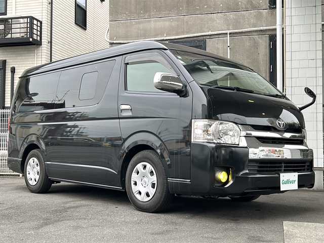 トヨタ ハイエース GL 京都府 2014(平26)年 11.9万km ブラックマイカ 社外SDナビ /（AVIC-ZH007)/フルセグTV /フリップダウンモニター /スマートキー　/純正ビルトインETC　/エンジンスタートボタン　/WAC　/スペアキー有　/Bluetooth/CD再生機能　/USB　/ipod/AUX　/純正フロアマット/純正ホイールカバー/盗難防止装置/Wエアバッグ