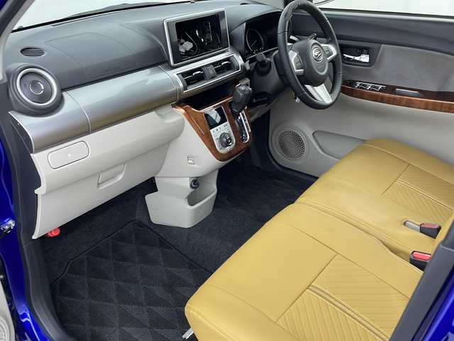 ダイハツ キャスト スタイル G ターボ SAⅡ 新潟県 2015(平27)年 4.7万km ディープブルークリスタルマイカ ４WD/スマートアシストII/ナビレス/木目調インテリアパネル/レザー調シートカバー/純正15インチアルミホイール付/純正フロアマット/ドアバイザー/電動格納ミラー/スマートキー/スペアキー/ETC