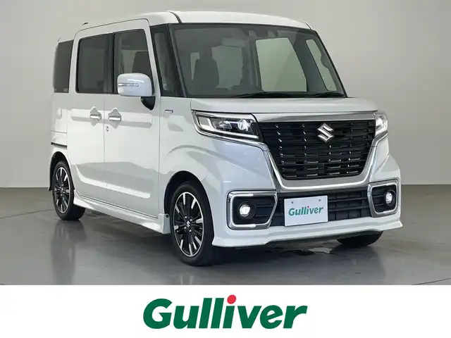 スズキ スペーシア カスタム HYBRID XS ターボ 愛知県 2021(令3)年 3.2万km ピュアホワイトP 社外８型ナビ　ラジオ　Ｂｌｕｅｔｏｏｔｈ　バックカメラ　両側パワースライドドア　ハーフレザー　シートヒーター　ＥＴＣ　デュアルカメラブレーキ　衝突軽減　追従クルコン　パーキングセンサー　ＬＥＤオートライト　パドルシフト　フォグランプ　禁煙車