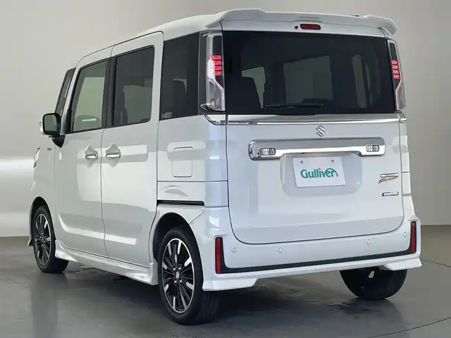 スズキ スペーシア カスタム HYBRID XS ターボ 愛知県 2021(令3)年 3.2万km ピュアホワイトP 社外８型ナビ　ラジオ　Ｂｌｕｅｔｏｏｔｈ　バックカメラ　両側パワースライドドア　ハーフレザー　シートヒーター　ＥＴＣ　デュアルカメラブレーキ　衝突軽減　追従クルコン　パーキングセンサー　ＬＥＤオートライト　パドルシフト　フォグランプ　禁煙車