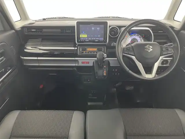 スズキ スペーシア カスタム HYBRID XS ターボ 愛知県 2021(令3)年 3.2万km ピュアホワイトP 社外８型ナビ　ラジオ　Ｂｌｕｅｔｏｏｔｈ　バックカメラ　両側パワースライドドア　ハーフレザー　シートヒーター　ＥＴＣ　デュアルカメラブレーキ　衝突軽減　追従クルコン　パーキングセンサー　ＬＥＤオートライト　パドルシフト　フォグランプ　禁煙車