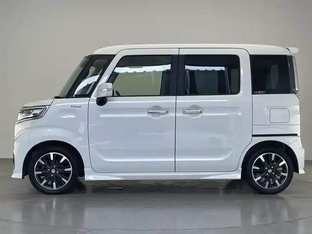 スズキ スペーシア カスタム HYBRID XS ターボ 愛知県 2021(令3)年 3.2万km ピュアホワイトP 社外８型ナビ　ラジオ　Ｂｌｕｅｔｏｏｔｈ　バックカメラ　両側パワースライドドア　ハーフレザー　シートヒーター　ＥＴＣ　デュアルカメラブレーキ　衝突軽減　追従クルコン　パーキングセンサー　ＬＥＤオートライト　パドルシフト　フォグランプ　禁煙車