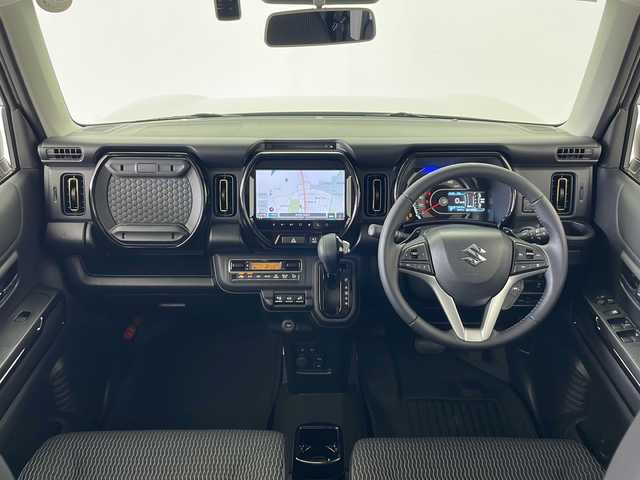 スズキ ハスラー HYBRID X ターボ 秋田県 2025(令7)年 0.4万km ソフトベージュメタリック 純正ナビ【AM/FM/BT/CD/DVD】 /USBポート/全方位カメラ /フルセグTV /ETC パドルシフト　/前後ドライブレコーダー　/アダプティブクルーズコントロール　/前席シートヒーター　/スズキセーフティサポート/車線逸脱警報/横滑り防止装置/衝突被害軽減システム/クリアランスソナー/オートライト　/オートエアコン  /ダウンヒルアシストコントロール/ヒルディセントコントロール/PWR/プッシュスタート /スマートキー/スペアキー有り/ステアリングリモコン/アイドリングストップ/革巻きステアリング/社外フロアマット/ウィンカーミラー /フォグライト /サイドバイザー /取扱説明書
