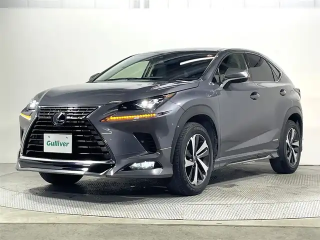 レクサス ＮＸ 300h Iパッケージ 大阪府 2018(平30)年 3.1万km マーキュリーグレーマイカ 茶革シート 純正エアロ 純正10.3incナビTV バックカメラ 三眼LED ヘッドアップディスプレイ パワーシート/ヒーター ハンドルヒーター 電動リアゲート レーダークルコン 衝突軽減ブレーキ レーンアシスト BSM