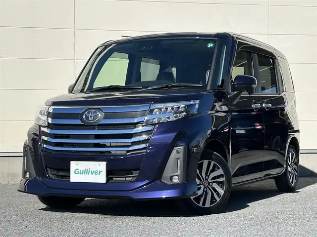 トヨタ ルーミー カスタムG 茨城県 2023(令5)年 1.5万km クールバイオレットクリスタルシャイン 革巻きステアリング/ステアリングスイッチ/レーダークルーズコントロール/プッシュスタート/電子式パーキング/LEDヘッドライト/フォグランプ/シートヒーター/両側パワースライドドア/スマートアシスト/コーナーセンサー/ETC/オートライト