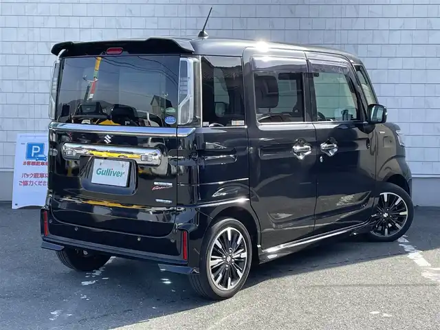 スズキ スペーシア カスタム HYBRID XS ターボ 愛知県 2019(令1)年 6.7万km ブルーイッシュブラックパール3 ・イクリプスメモリーナビ/・フルセグテレビ/・CD/DVD再生機能/・ミュージックサーバー(SD録音）/・Bluetooth接続機能/・バックカメラ/・ETC/・クルーズコントロール/・ドライブレコーダー内蔵型/・両側電動スライドドア/・ハーフレザーシート/・シートヒーター（運転席）/・純正フロアマット/・純正LEDヘッドライト/・オートライト/・衝突軽減ブレーキ/・レーンキープアシスト/・スマートキー/・プッシュスタート/・オートエアコン