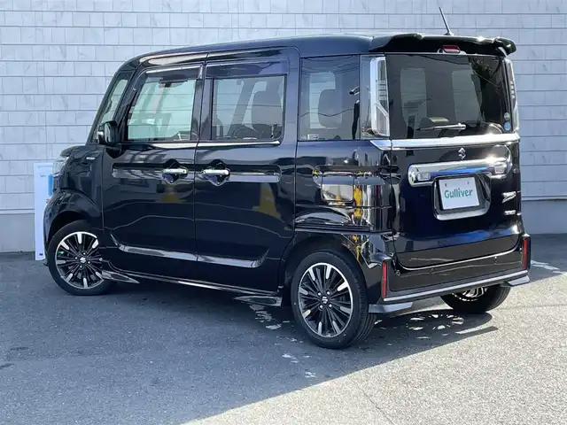 スズキ スペーシア カスタム HYBRID XS ターボ 愛知県 2019(令1)年 6.7万km ブルーイッシュブラックパール3 ・イクリプスメモリーナビ/・フルセグテレビ/・CD/DVD再生機能/・ミュージックサーバー(SD録音）/・Bluetooth接続機能/・バックカメラ/・ETC/・クルーズコントロール/・ドライブレコーダー内蔵型/・両側電動スライドドア/・ハーフレザーシート/・シートヒーター（運転席）/・純正フロアマット/・純正LEDヘッドライト/・オートライト/・衝突軽減ブレーキ/・レーンキープアシスト/・スマートキー/・プッシュスタート/・オートエアコン