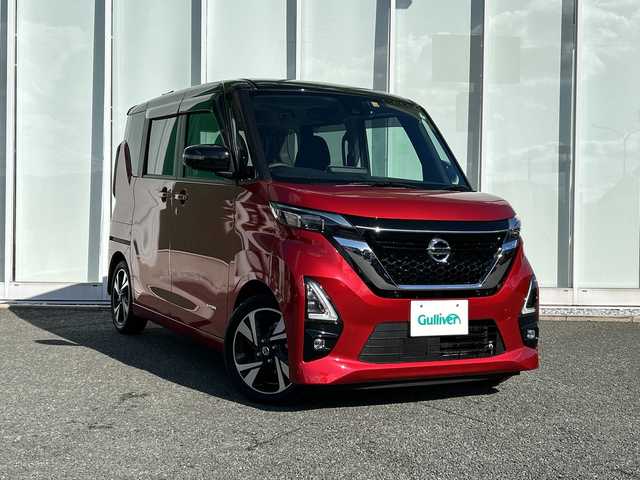日産 ルークス HWS X プロパイロットED 福岡県 2022(令4)年 0.8万km スパークリングレッド/ブラック 純正9インチナビ/（AM/FM/Bluetooth/HDMI/フルセグ）/アラウンドビューモニター/プロパイロット/前後ドライブレコーダー/LEDヘッドライト/フォグランプ/電動パーキングブレーキ/ステアリングスイッチ/送風機/電動格納ミラー/ドアバイザー/スペアキー