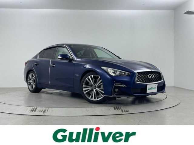 日産 スカイライン ハイブリッド 350GT Type SP 埼玉県 2018(平30)年 5.7万km オーロラフレアブルーパール 純正ナビ/(Bluetooth/USB/ipod/AUX/CD/DVD/AM/FM)/地デジワンセグ/全方位カメラ/前後ドライブレコーダー/ETC/サンルーフ/アダプティブクルーズコントロール/パドルシフト/シートメモリー/前席シートヒーター/アルミペダル/ステアリングリモコン/ドライブモードセレクト/フロントフォグランプ/ウィンカーミラー/純正フロアマット/純正19インチアルミホイール