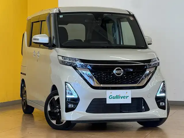 日産 ルークス ハイウェイスター X 群馬県 2020(令2)年 4.5万km フローズンバニラパール エマージェンシーブレーキ/純正メモリナビ/　　CD/BT/フルセグ/USB/iPod/AUX/アラウンドビューモニター/両側パワースライドドア（ハンズフリー機能付き）/LEDオートライト/オートハイビーム/純正14インチAW/コーナーセンサー/レーンアシスト/ステアリングスイッチ/アイドリングストップ/横滑り防止装置/サイド・カーテンエアバッグ/スマートキー/ETC