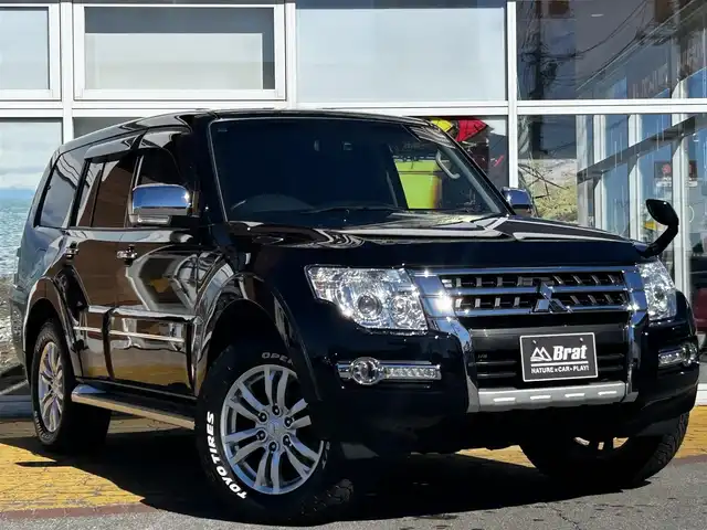 三菱 パジェロ ロング スーパーエクシード 道北・旭川 2016(平28)年 4.6万km ダイヤモンドブラックマイカ ディーゼル/ロックフォードサウンドシステム/純正ナビ/フルセグTV/バックカメラ/オープンカントリータイヤ/レザーシート/前席シートヒーター/クルーズコントロール/オートマチックハイビーム/社外アルミ付スタッドレスタイヤ積込/ETC