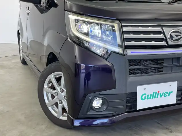 ダイハツ ムーヴ カスタム X SA 新潟県 2014(平26)年 7.7万km ナイトシャドーパープルクリスタルM メモリナビ【NR-MZ33】/Bluetooth/ワンセグTV/CD/DVD再生機能/衝突被害軽減ブレーキ/コーナーセンサー/ETC/LEDヘッドライト/横滑り防止装置/オートライト/ステアリングスイッチ