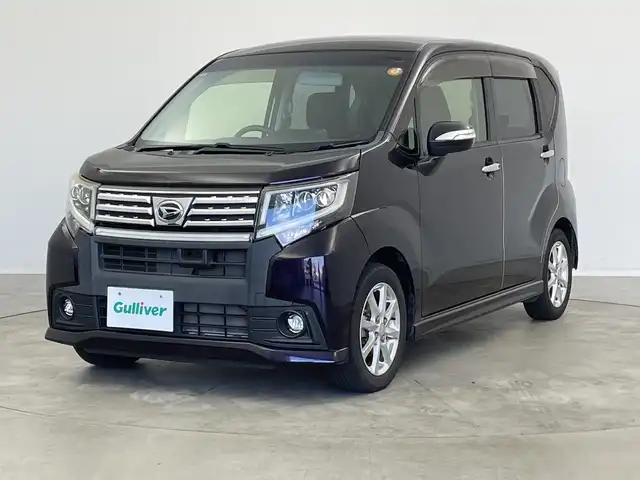 ダイハツ ムーヴ カスタム X SA 新潟県 2014(平26)年 7.7万km ナイトシャドーパープルクリスタルM メモリナビ【NR-MZ33】/Bluetooth/ワンセグTV/CD/DVD再生機能/衝突被害軽減ブレーキ/コーナーセンサー/ETC/LEDヘッドライト/横滑り防止装置/オートライト/ステアリングスイッチ