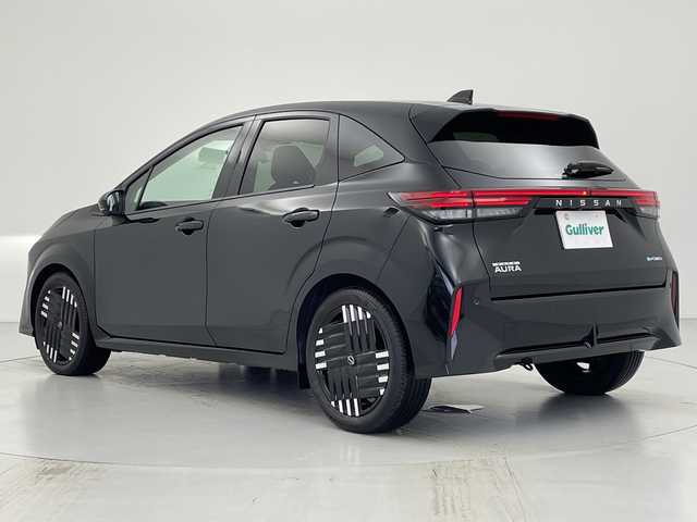 日産 オーラ G レザーエディション 愛知県 2024(令6)年 0.1万km 黒 オーディオレス/デジタルインナーミラー/運転席パワーシート/衝突軽減システム/レーンキープアシスト/ブラインドスポットモニター/コーナーセンサー/オートマチックハイビーム/スペアキー/純正ＡＷ