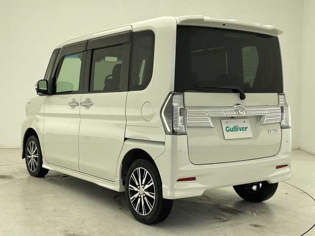 ダイハツ タント カスタム X トップED SA Ⅲ 千葉県 2017(平29)年 4万km パールホワイトⅢ 社外ナビ/　DVD/フルセグTV/Bluetooth/スマートアシスト/衝突軽減ブレーキ/オートハイビーム/運転席シートヒーター/ハーフレザーシート/前方ドラレコ/ＥＴＣ/バックカメラ/ＬＥＤライト/フォグランプ/ロールサンシェード/フロアマット/ドアバイザー