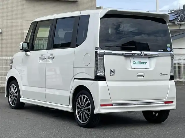 ホンダ Ｎ ＢＯＸ カスタム G ターボ Lパッケージ 山口県 2015(平27)年 3.8万km プレミアムホワイトパールⅡ ターボ/両側パワースライドドア/メモリナビ フルセグTV CD DVD BT/バックカメラ/クルーズコントロール/ETC/HIDオートヘッドライト/フォグライト/スマートキー/パドルシフト/ステアリングリモコン/革巻きステアリング