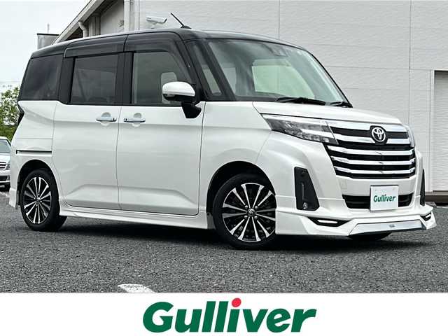 トヨタ ルーミー カスタムG－T 千葉県 2021(令3)年 0.8万km ブラックマイカメタリック/パールホワイト2トーン モデリスタエアロ／マフラーエンド　９型ナビＮＳＺＴ－Ｙ６８Ｔ　全方位カメラ シートヒーター 両側パワースライドドア ドラレコ ２．０ETC USB クルコン ツートンカラー LEDライト オートライト