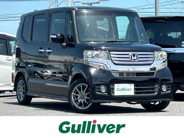 ホンダ Ｎ ＢＯＸ カスタム G Lパッケージ 千葉県 2013(平25)年 8.8万km クリスタルブラックパール 社外メモリナビ/CD/DVD/Bluetooth/フルセグTV/バックカメラ/ETC/片側パワースライドドア/プッシュスタート/スマートキー/スペアキー×１/ステアリングスイッチ/オートライト/ウインカーミラー/横滑り防止装置/社外14インチアルミホイール