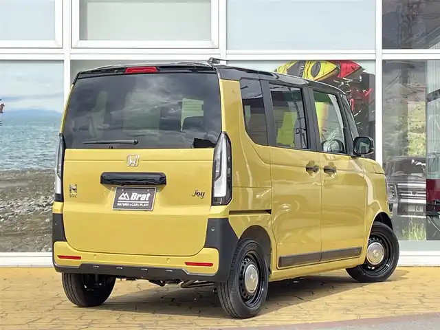 ホンダ Ｎ ＢＯＸ JOY 道北・旭川 2024(令6)年 0.1万km未満 黄 ワンオーナー/チェック柄シート/前席シートヒーター/プッシュスタート/スマートキー/LEDヘッドライト/片側パワースライドドア/フロアマット