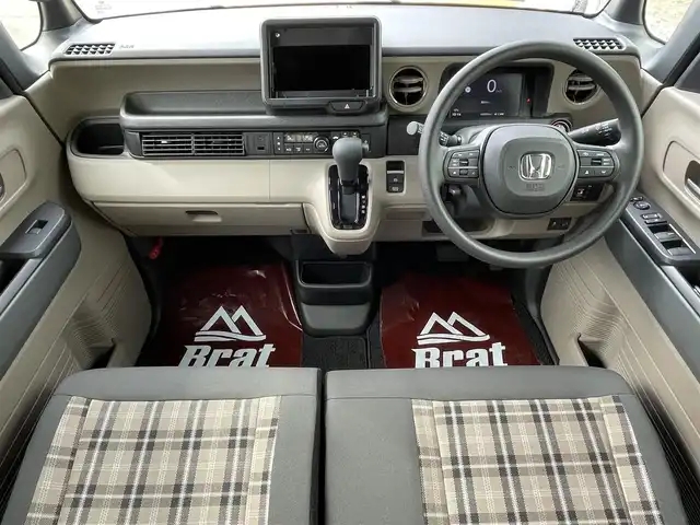 ホンダ Ｎ ＢＯＸ JOY 道北・旭川 2024(令6)年 0.1万km未満 黄 ワンオーナー/チェック柄シート/前席シートヒーター/プッシュスタート/スマートキー/LEDヘッドライト/片側パワースライドドア/フロアマット