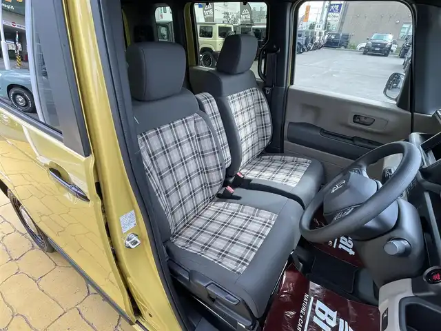 ホンダ Ｎ ＢＯＸ JOY 道北・旭川 2024(令6)年 0.1万km未満 黄 ワンオーナー/チェック柄シート/前席シートヒーター/プッシュスタート/スマートキー/LEDヘッドライト/片側パワースライドドア/フロアマット