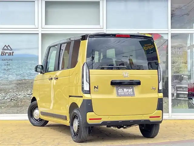 ホンダ Ｎ ＢＯＸ JOY 道北・旭川 2024(令6)年 0.1万km未満 黄 ワンオーナー/チェック柄シート/前席シートヒーター/プッシュスタート/スマートキー/LEDヘッドライト/片側パワースライドドア/フロアマット