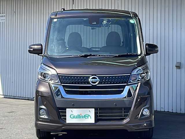日産 デイズ ルークス ハイウェイスターX 長野県 2019(令1)年 1.7万km アッシュブラウンM ４WD/メモリナビフルセグTV/アラウンドビューモニター/エマージェンシーブレーキ/両側パワースライドドア/ハーフレザーシート/ドライブレコーダー /ETC/純正15インチアルミ/踏み間違い防止/LEDヘッドライト