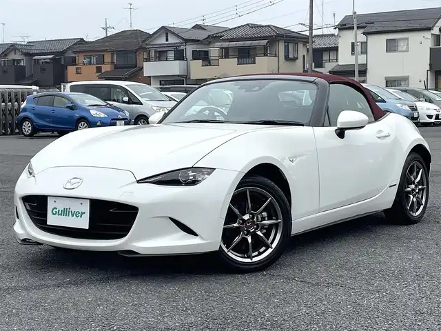 マツダ ロードスター 100周年特別記念車 千葉県 2021(令3)年 1万km スノーフレイクホワイトパールマイカ 純正ナビ(CD/DVD/AUX)/フルセグTV/バックカメラ/Bluetooth/レザーシート/シートヒーター/ビルトインETC/ドライブレコーダー/クルーズコントロール/コーナーセンサー/レーンキープアシスト/横滑り防止装置/ステアリングスイッチ/純正LEDライト