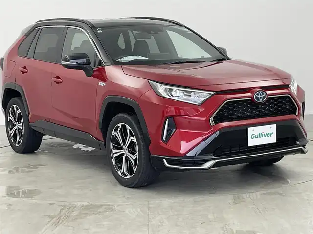トヨタ ＲＡＶ４ ＰＨＶ ブラックトーン 愛知県 2020(令2)年 4.3万km アティチュードブラックマイカ/ダークブルーマイカメタリック 2トーン 純正ナビ/フルセグＴＶ/Bluetooth/CarPlay/パノラミックビューモニター/デジタルインナーミラー/ブラックレザーシート/前席シートヒーター+ベンチレーション/メモリ付きパワーシート/置くだけ充電/ステアリングヒーター/ヘッドアップディスプレイ/トヨタセーフティセンス/・プリクラッシュセーフティ/・レーントレーシングアシスト/・パーキングサポートブレーキ/ブラインドスポットモニター/パワーバックドア/レーダークルーズコントロール/充電ケーブル/LEDヘッドライト/ルーフレール