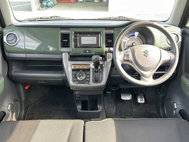 スズキ ハスラー Jスタイル 岐阜県 2015(平27)年 13.9万km クールカーキパールメタリック/ホワイト2トーンルーフ 登録時走行距離138437km/社外ナビ/バックモニター/ワンセグテレビ/シートヒーター/ツートンカラー/純正フロアマット/Ｂｌｕｅｔｏｏｔｈ接続/プッシュスタート/スマートキー/オートエアコン/ABS/横滑り防止装置/レーンキープアシスト/オートライト/LEDヘッドライト/エアバッグ