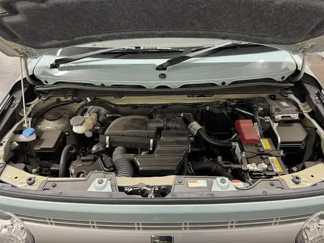 スズキ ラパン L 三重県 2024(令6)年 0.6万km オフブルーM ガソリン/FF/インパネCVT/カロッツェリア 7インチナビ AVIC-RW821-D/（FM/AM/TV/CD/DVD/Bluetooth/SD/USB/iPod/HDMI）/安全装備/・デュアルカメラブレーキサポート/・車線逸脱警報機能/・ふらつき警報機能/・誤発進抑制機能/・後方誤発進抑制機能/・リヤパーキングセンサー/・後退時ブレーキサポート/・標識認識機能（車両進入禁止、はみ出し通行禁止、最高速度、一時停止）/・ハイビームアシスト/など/装備/・シートヒーター（D）/・オートエアコン/・オートライトシステム/・LEDヘッドライト（ハイ/ロー）/・プッシュスタート/・ステアリングスイッチ/・電動格納ドアミラー/・純正ホイールキャップ＆14インチスチールホイール/・保/・スマートキーx1/など