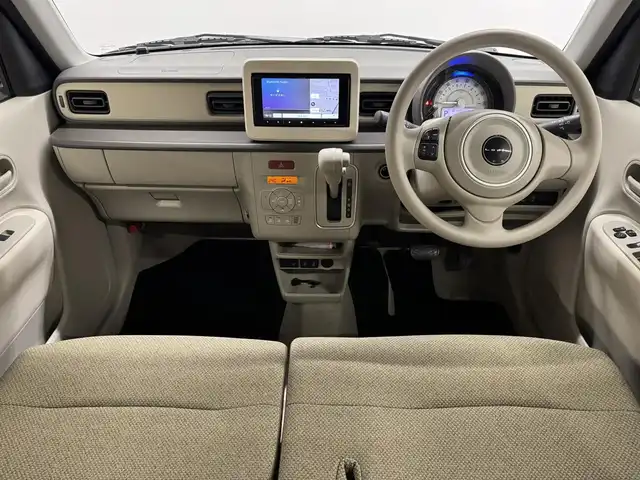 スズキ ラパン L 三重県 2024(令6)年 0.6万km オフブルーM ガソリン/FF/インパネCVT/カロッツェリア 7インチナビ AVIC-RW821-D/（FM/AM/TV/CD/DVD/Bluetooth/SD/USB/iPod/HDMI）/安全装備/・デュアルカメラブレーキサポート/・車線逸脱警報機能/・ふらつき警報機能/・誤発進抑制機能/・後方誤発進抑制機能/・リヤパーキングセンサー/・後退時ブレーキサポート/・標識認識機能（車両進入禁止、はみ出し通行禁止、最高速度、一時停止）/・ハイビームアシスト/など/装備/・シートヒーター（D）/・オートエアコン/・オートライトシステム/・LEDヘッドライト（ハイ/ロー）/・プッシュスタート/・ステアリングスイッチ/・電動格納ドアミラー/・純正ホイールキャップ＆14インチスチールホイール/・保/・スマートキーx1/など