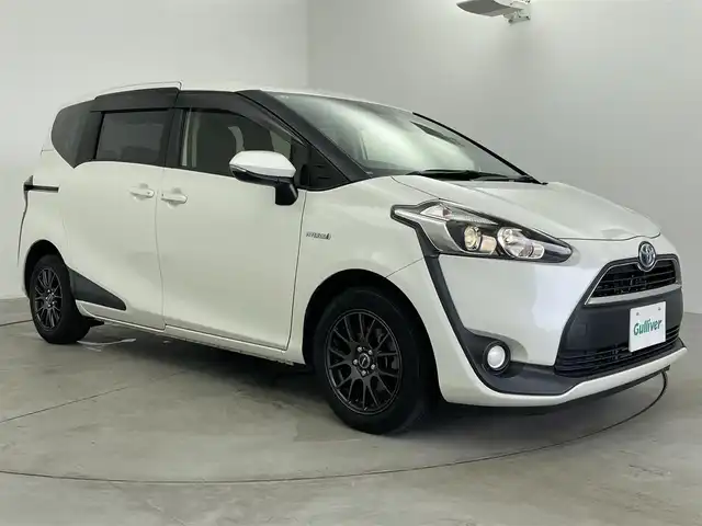 トヨタ シエンタ ハイブリッド G 愛知県 2017(平29)年 8.9万km ホワイトパールクリスタルシャイン トヨタセーフティセンス/　　・プリクラッシュセーフティ/　　・レーンディバーチャーアラート/　　・オートマチックハイビーム/ディーラーオプション7インチナビ/　　・CD/DVD/Bluetooth対応/ワンセグTV/バックカメラ/ドライブレコーダー/ETC/革巻きステアリング/ステアリングリモコン/両側パワースライドドア/ハロゲンヘッドライト/社外15インチアルミホイール