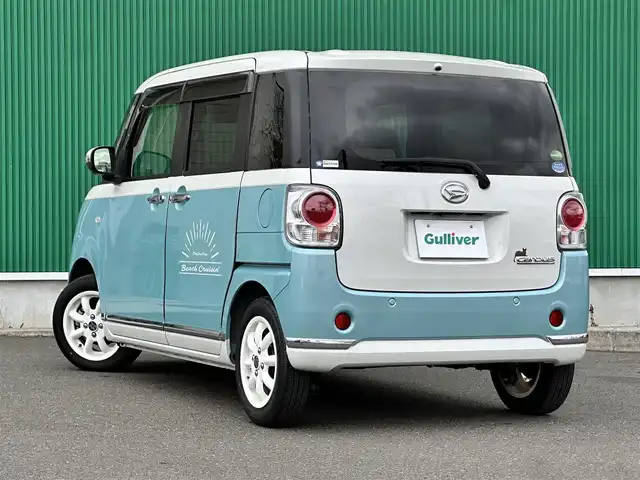 ダイハツ ムーヴ キャンバス G メイクアップ VS SAⅢ 宮城県 2021(令3)年 0.7万km パールホワイトⅢ/ファインミントメタリック 2トーン スマートアシスト3/・衝突回避支援ブレーキ機能/・衝突警報機能/・車線逸脱警報機能/・誤発進抑制制御機能/・先行車発進お知らせ機能/・オートハイビーム/純正8インチナビ（NSZN-X71D）/・CD/DVD/・Bluetooth/・フルセグTV/パノラマモニター/ETC/ドライブレコーダー/ウィンドシールドデアイサー/両側パワースライドドア/ステアリングスイッチ/LEDヘッドランプ/フォグランプ/オートライト/スマートキー＆プッシュスタート/電動格納ミラー/社外14インチAW/純正フロアマット/純正ドアバイザー/Wエアバッグ