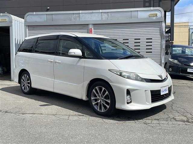 トヨタ エスティマ アエラス 道央・札幌 2013(平25)年 11.1万km ホワイトパールクリスタルシャイン (株)IDOMが運営する【じしゃロン札幌店】の自社ローン専用車両になります。こちらは現金またはオートローンご利用時の価格です。自社ローンご希望の方は別途その旨お申付け下さい。/純正HDDナビ/フルセグテレビ/バックカメラ/クルーズコントロール/ドアバイザー/プッシュスタート/両側パワースライドドア/ETC/HIDヘッドライト/オートライト/ステアリングスイッチ/革巻きステアリング/電動格納ミラー/ワイパーデアイサー/純正フロアマット/スマートキー
