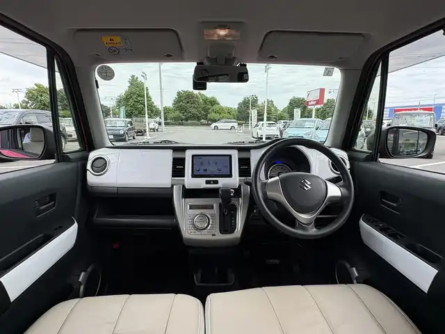 スズキ ハスラー G 栃木県 2015(平27)年 3.7万km キャンディピンクメタリック/ホワイト2トーンルーフ レーダーブレーキサポート/社外メモリナビ/ワンセグTV/DVD/Bluetooth/ETC/ドライブレコーダー/スマートキー/アイドリングストップ/シートヒーター/横滑り防止装置/革調シートカバー
