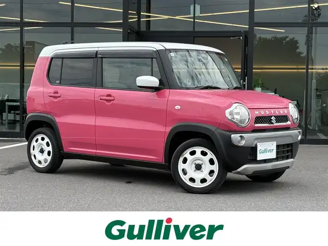 スズキ ハスラー G 栃木県 2015(平27)年 3.7万km キャンディピンクメタリック/ホワイト2トーンルーフ レーダーブレーキサポート/社外メモリナビ/ワンセグTV/DVD/Bluetooth/ETC/ドライブレコーダー/スマートキー/アイドリングストップ/シートヒーター/横滑り防止装置/革調シートカバー
