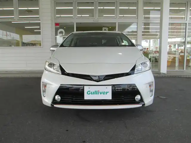 トヨタ プリウス S　マイコーデ 千葉県 2014(平26)年 3.7万km ホワイトパールクリスタルシャイン 純正メモリナビ、フルセグ/CD/DVD/BT/SD/バックカメラ/オーディオ【CD/DVD/BT/SD】/HIDヘッドライト、フォグライト/純正15インチアルミホイール/社外フロントグリスマスク/合皮レザーシート/前後コーナーセンサー/フロントドライブレコダー/ビルトインETC/横滑り防止装置/シートリフター/スマートキー×2/保証書/取説/ナビ取説